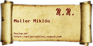 Meller Miklós névjegykártya